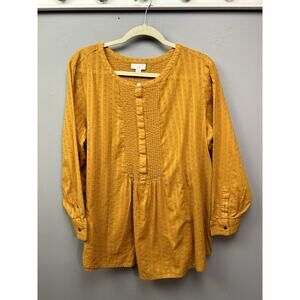 J. Jill Golden Button-Front Blouse